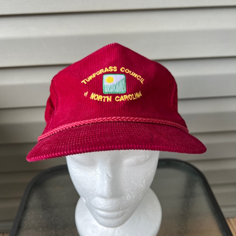 Vintage- Corduroy Embroidered Turfgrass  Council Of NC Golf Hat Cap